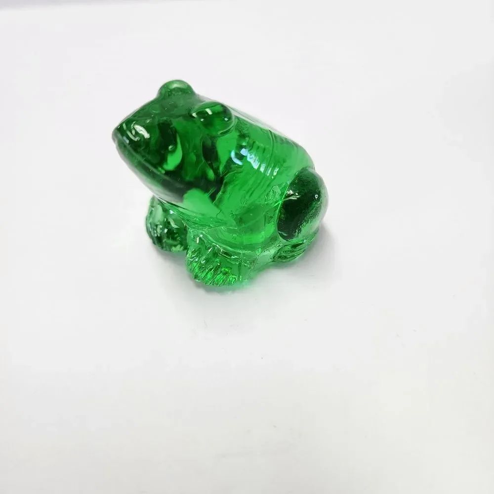 Ganz Green Glass Frog Figurine